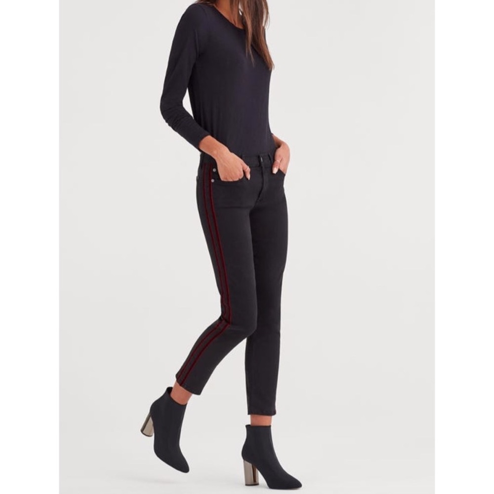 7 For all Mankind Blair Denim Velvet Stripes